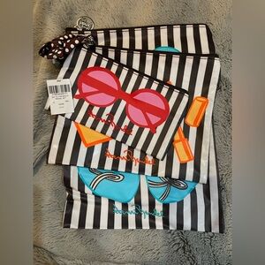 HENRI BENDEL “Go to the Beach” 3 Piece Travel Zipper Pouch Set